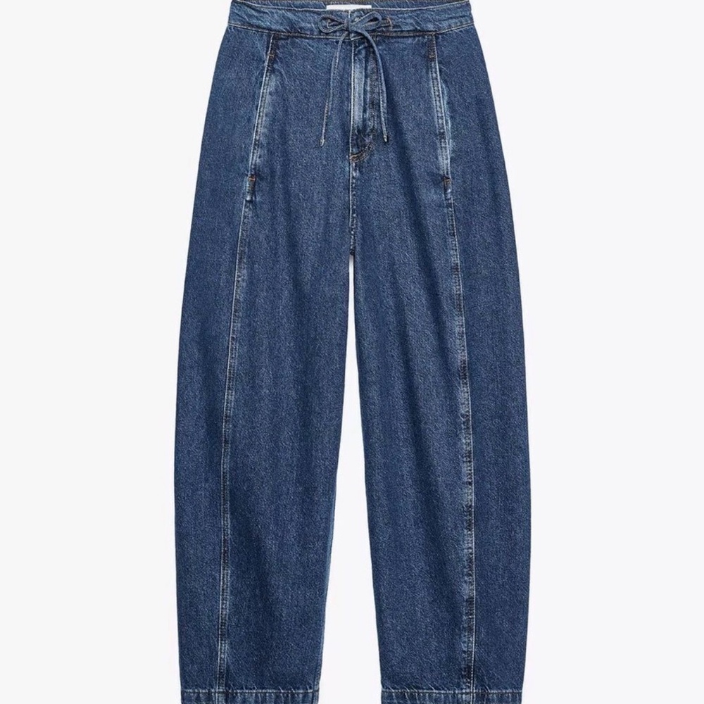 Zara Drawstring Barrel Jeans